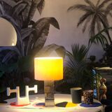 Modernist cubist Building table lamp by Curtis Jere