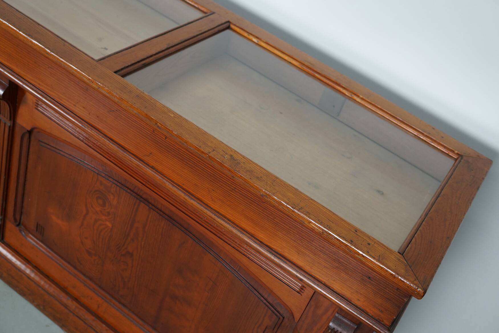 Large Pitch Pine Jewelry Counter/Cabinet, Paris, France, 1930s