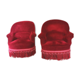 Paire de fauteuils crapaud
