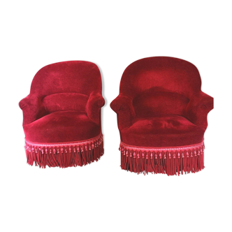 Pair of toad armchairs