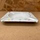 Old ashtray aubecq white enameled metal decor flowers & stars vintage