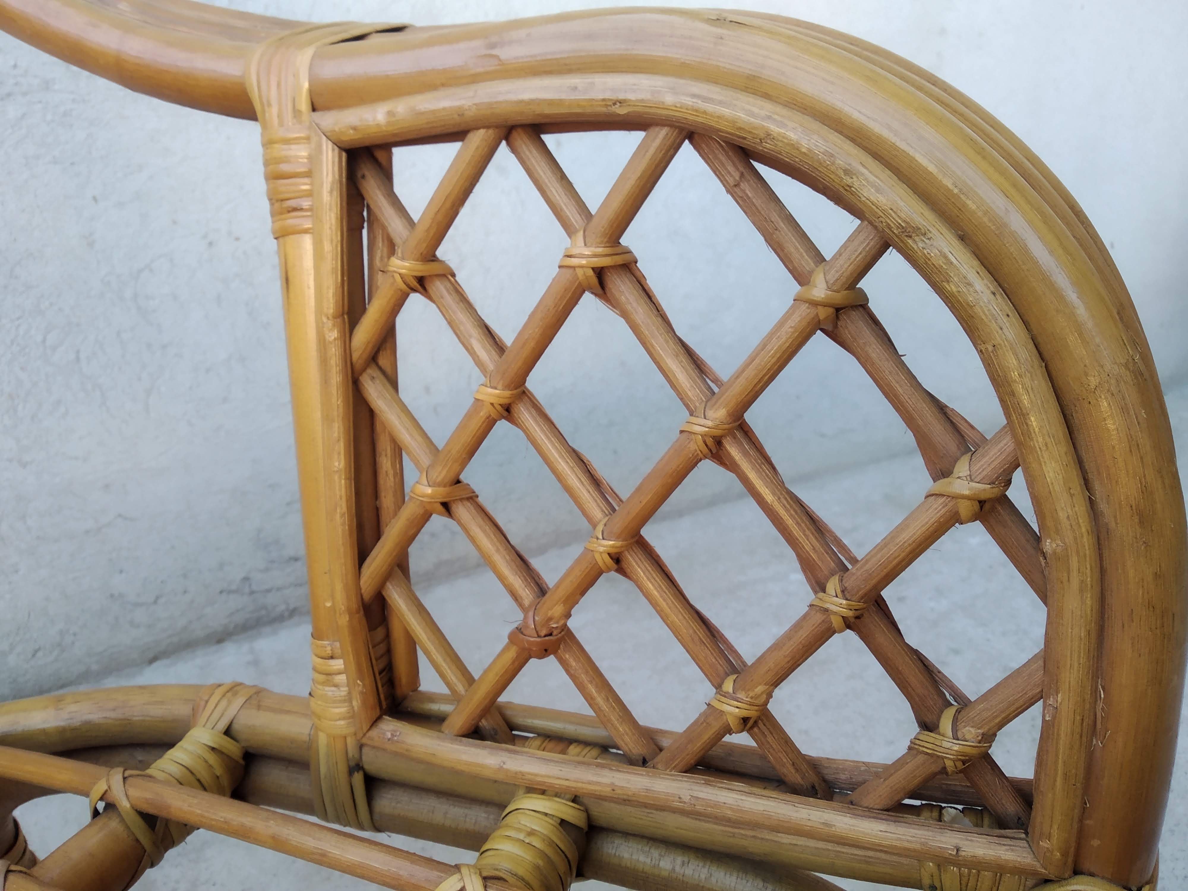 Pair of vintage rattan armchairs