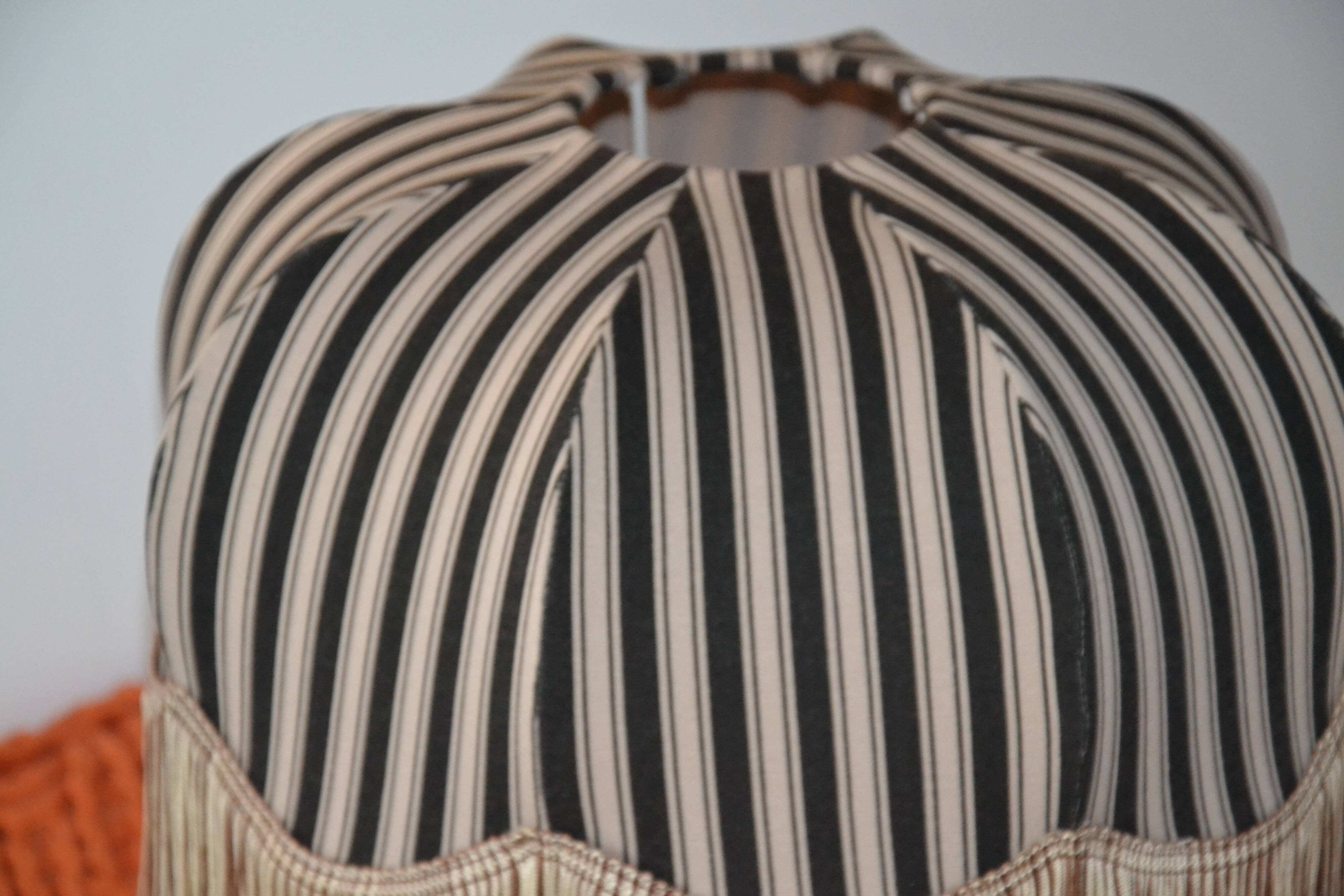 Antique ceramic lamp, L&C creation, lampshade refurbished