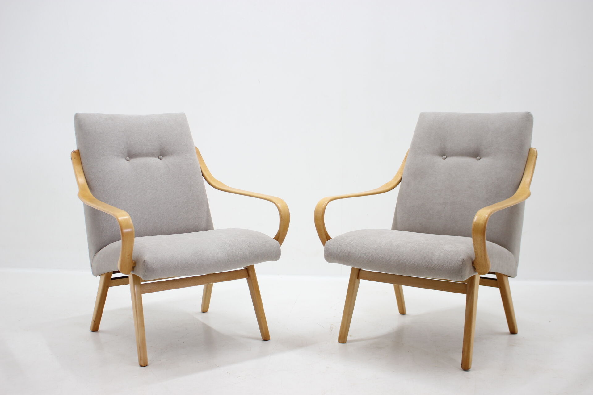 1960s  Pair of Ton Armchairs by Jaroslav Smidek, Czechoslovakia