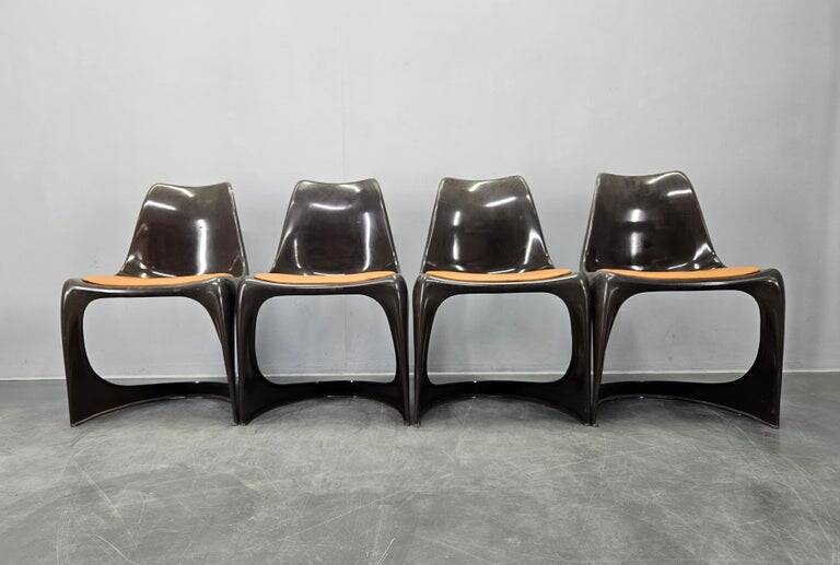 Set of four dining chairs Steens Østergaard A-Line 290, Cado, Denmark, 1960s