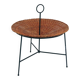 Table incurvée, porte revue en osier et laiton laqué noir, 1960