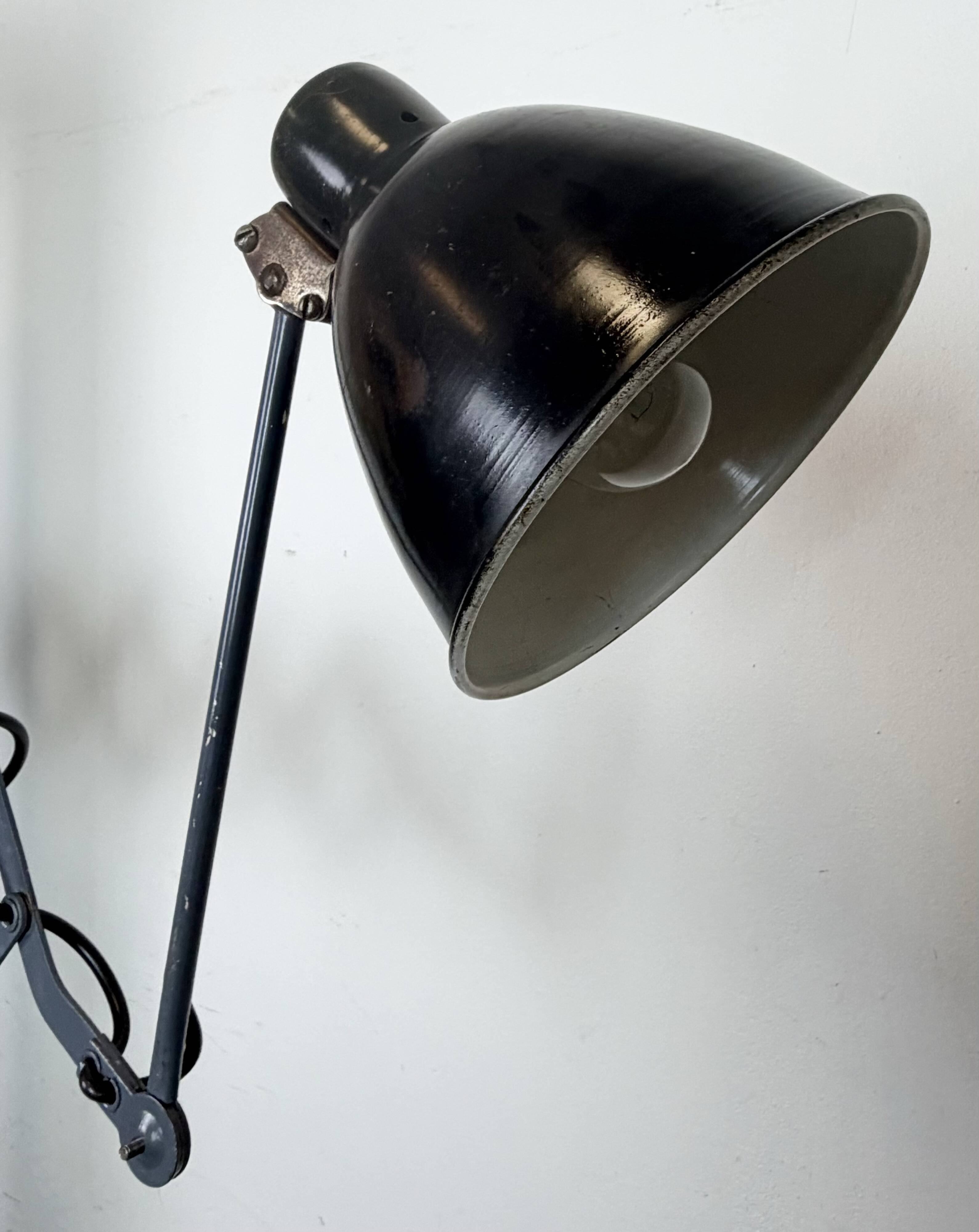Black Industrial Soviet Scissor Wall Lamp, 1960s