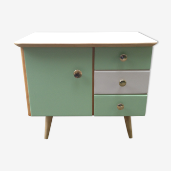 Almond/pink bedside