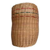 High basket with woven straws