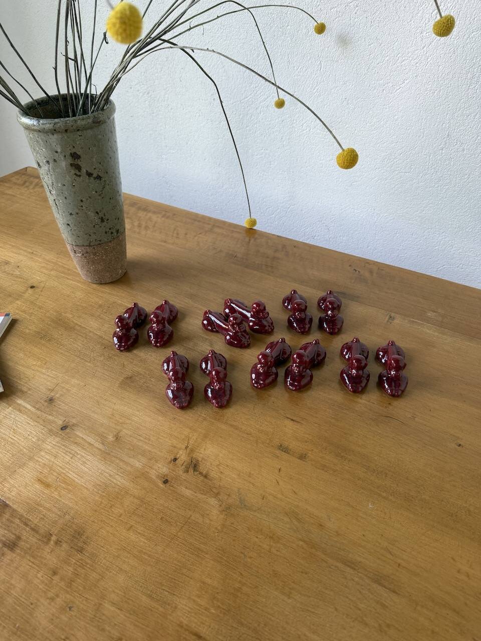 Red poodle ceramic knife holder