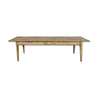 Table de ferme patine d'origine 278 cm