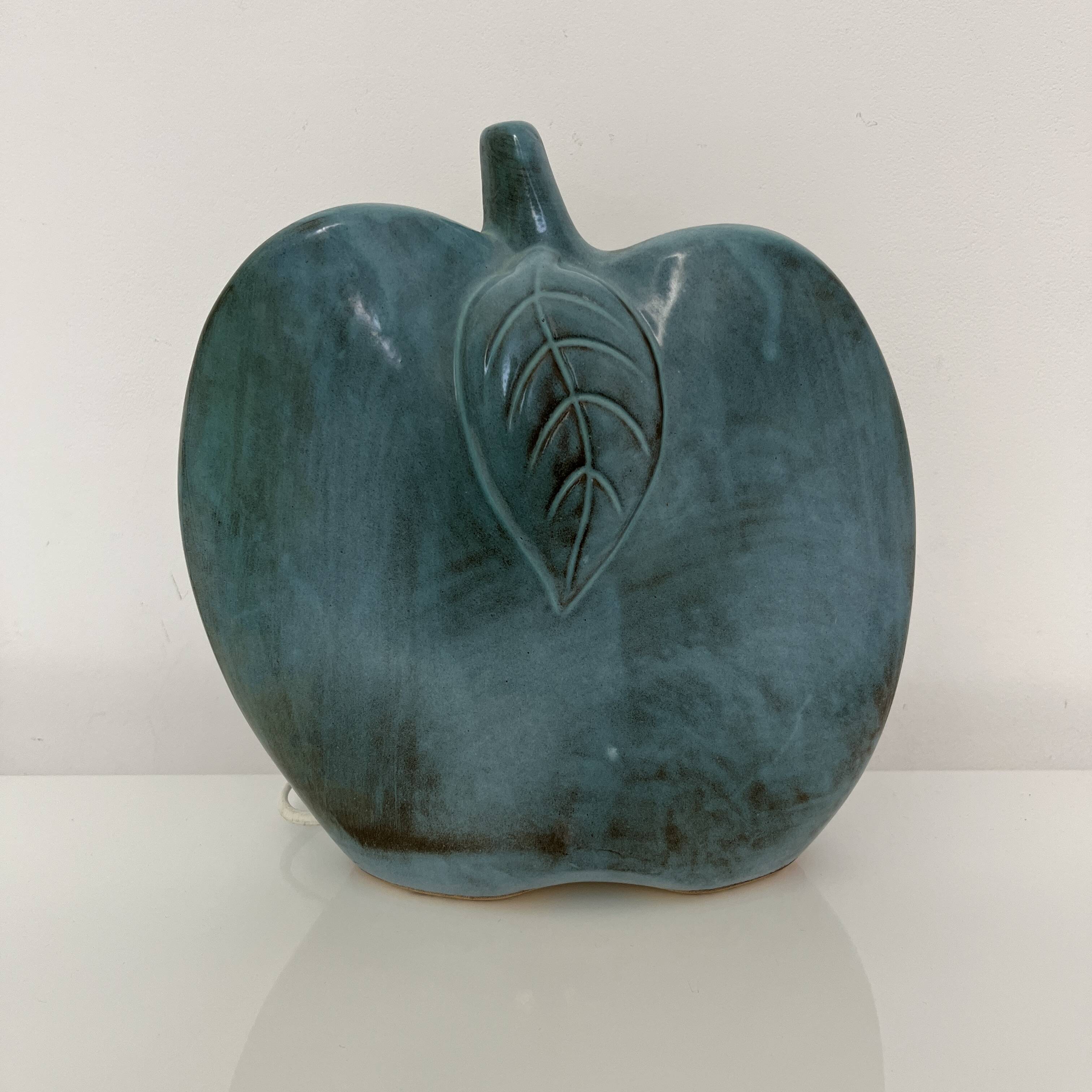 Openwork ceramic apple lamp from Les Grottes Dieulefit