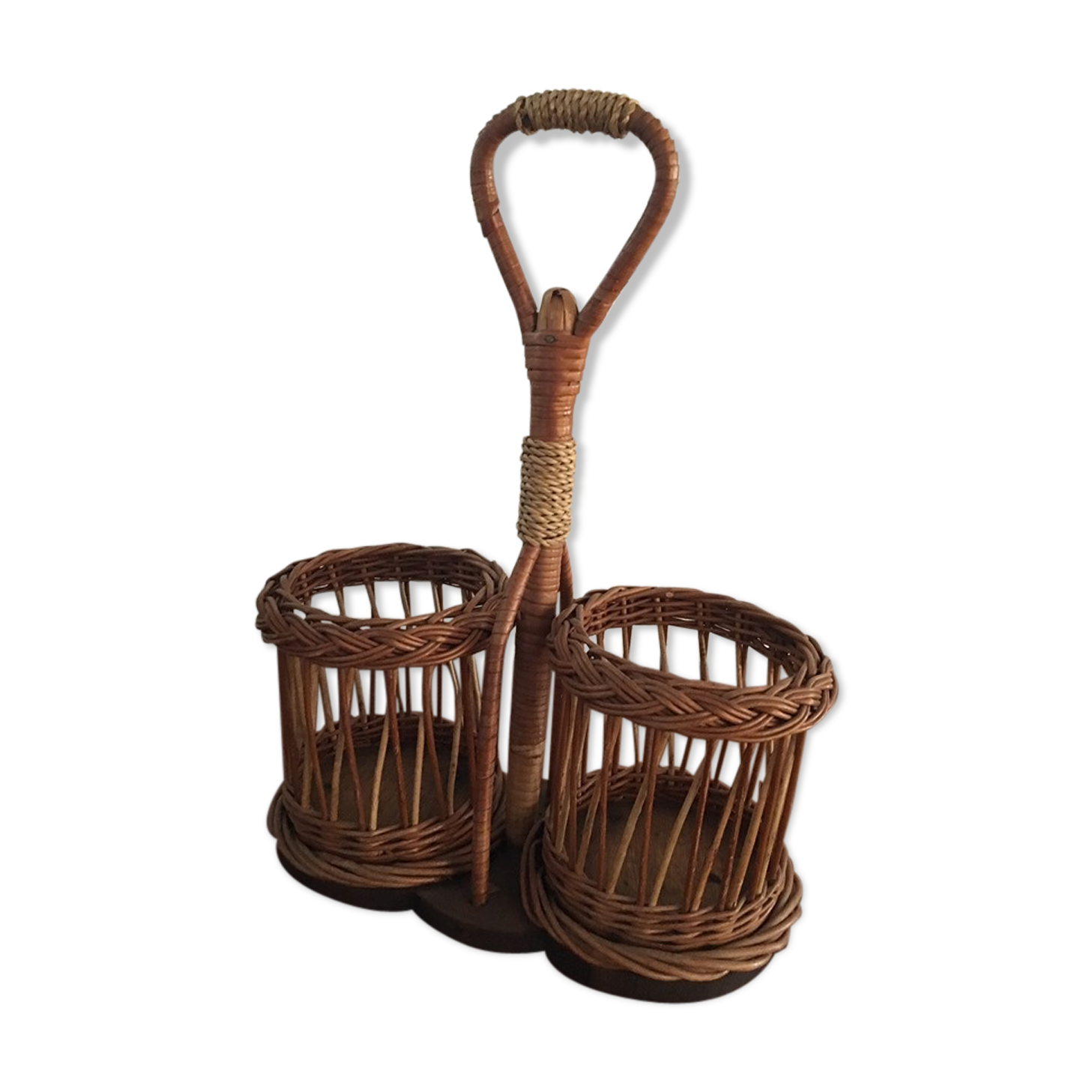 Door - wicker bottle rope and wood