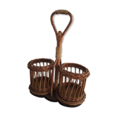 Door - wicker bottle rope and wood