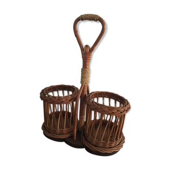 Door - wicker bottle rope and wood