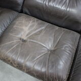 1970s  De Sede Adjustable Brown Leather 3-Seater Sofa  DS-110 James Bond