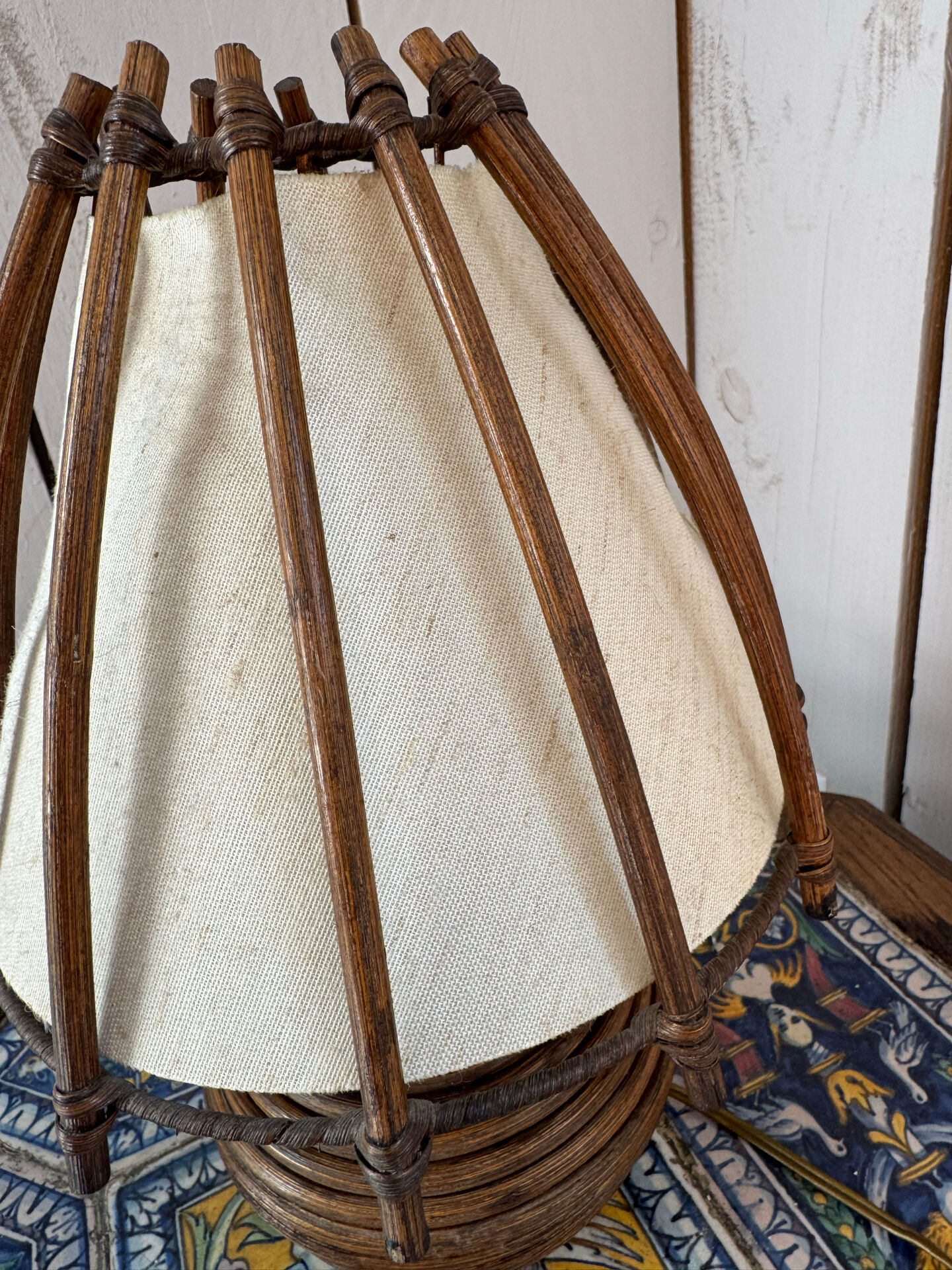 Lampe en rotin Louis Sognot
