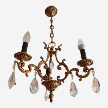 Louis XIV style chandelier with gilded bronze tassels