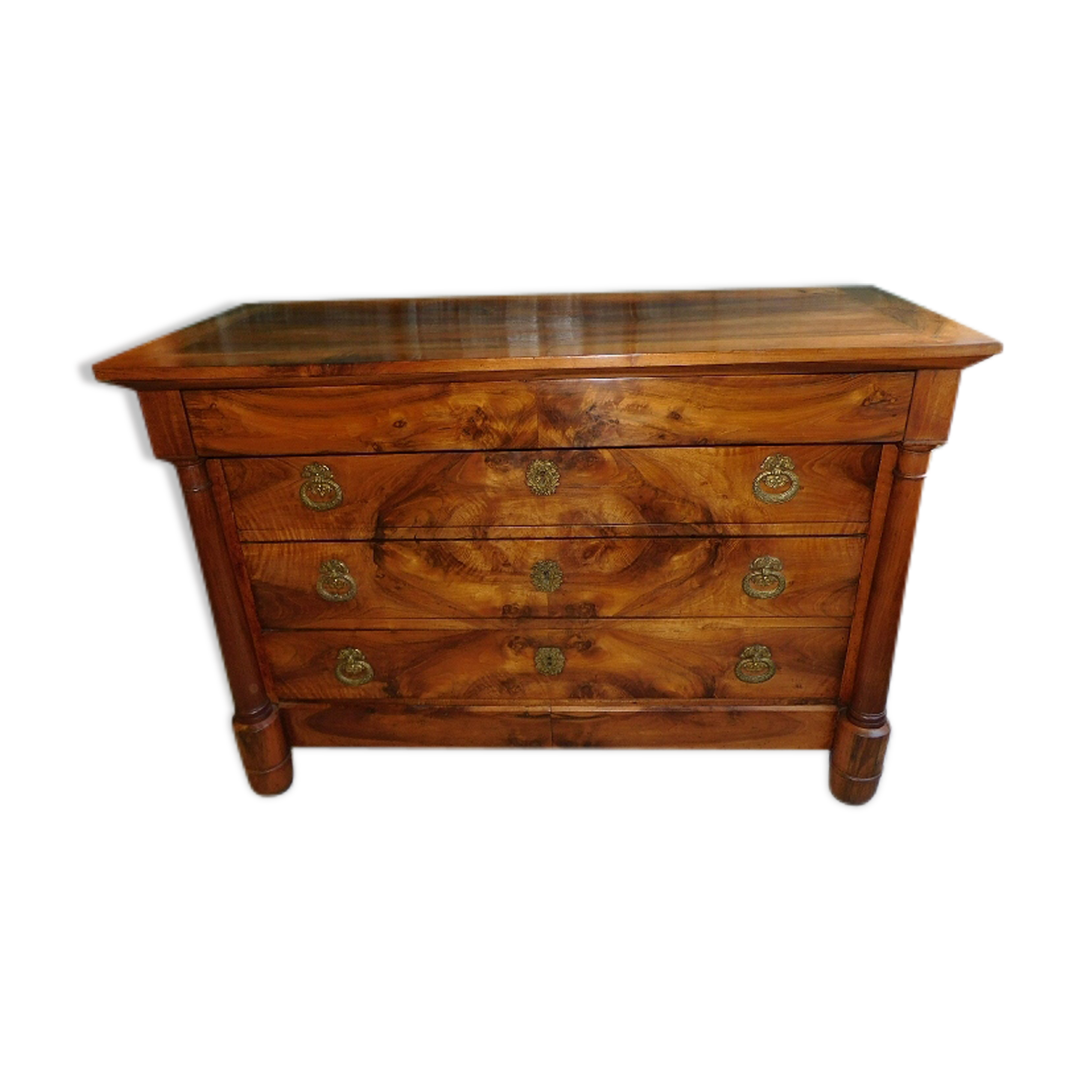 Commode empire en noyer d'epoque du xix ème siecle