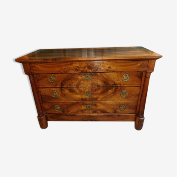 Commode empire en noyer d'epoque du xix ème siecle