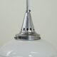 Vintage design pendant lamp with layered milk glass and chrome