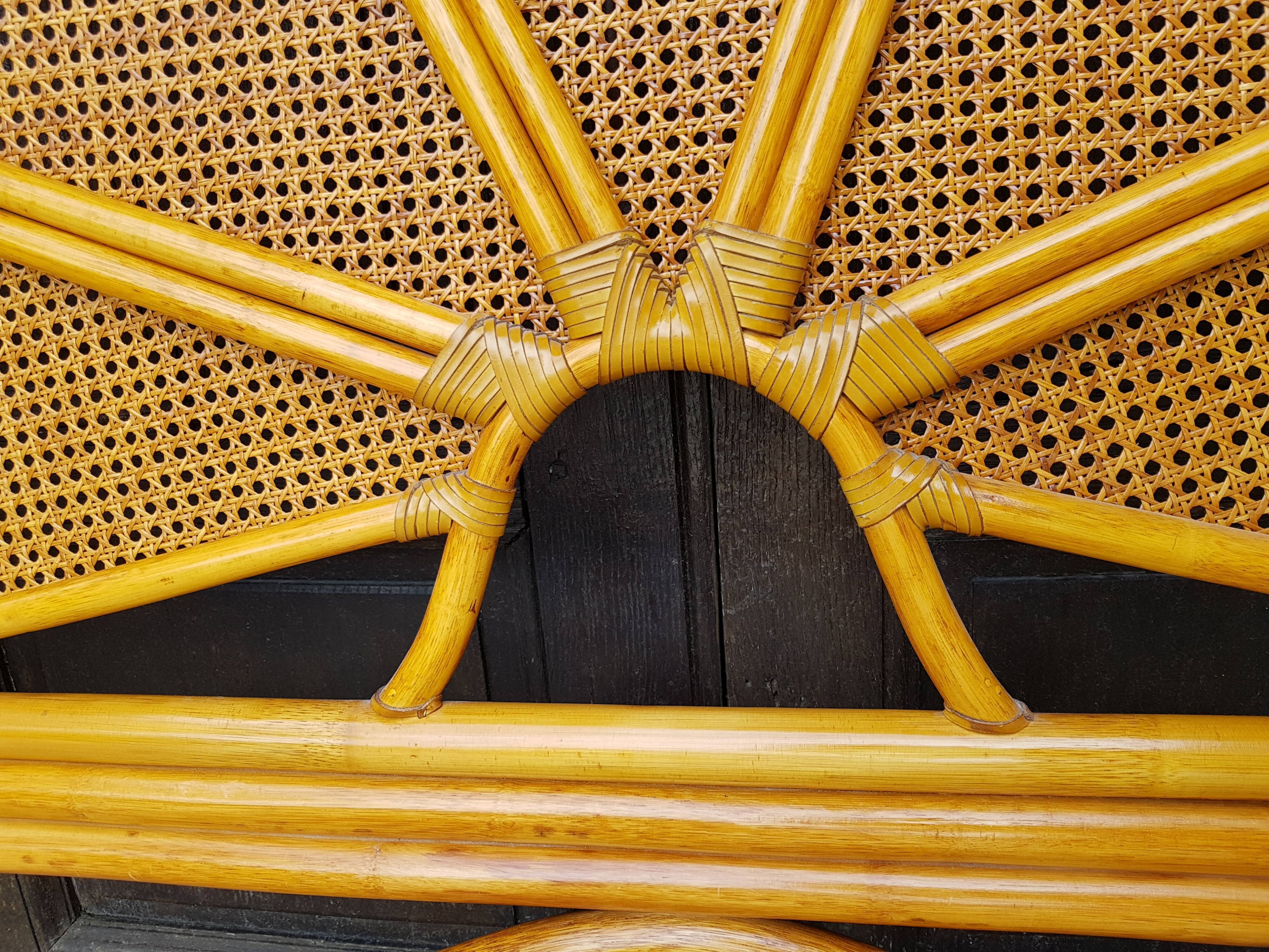 Rattan and caning headboard