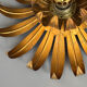 Pair of floral wall lights in gilded metal, 1960