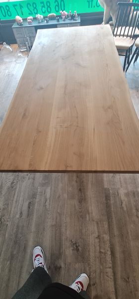 Industrial table top solid oak machine foot cast iron