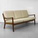3-Seater Senator Sofa in Leather and Teak by Ole Wanscher for Cado, 1977