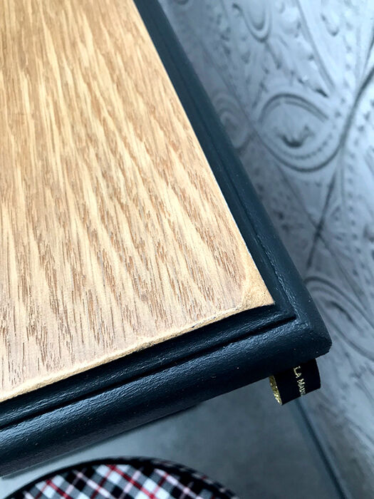 Bistro table wood and cast iron