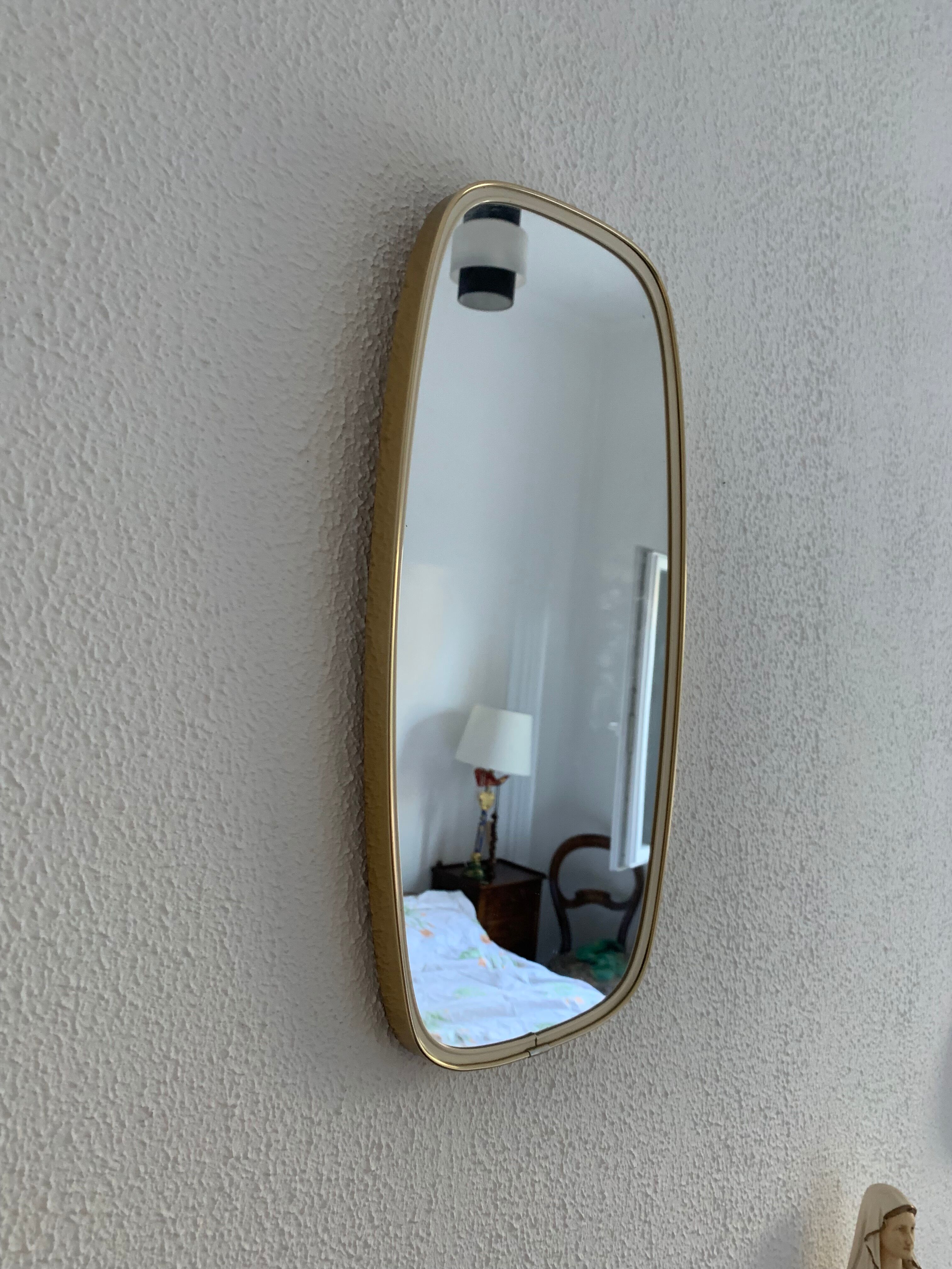 Vintage mirror 1960 asymmetrical mirror - 46 x 24 cm