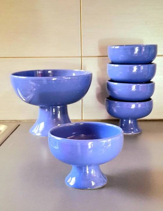 Ceramic bowls, dessert service, 1980
