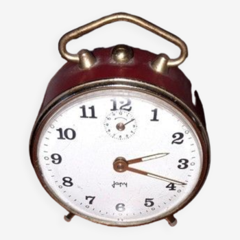 Japy red metal alarm clock