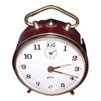 Japy red metal alarm clock