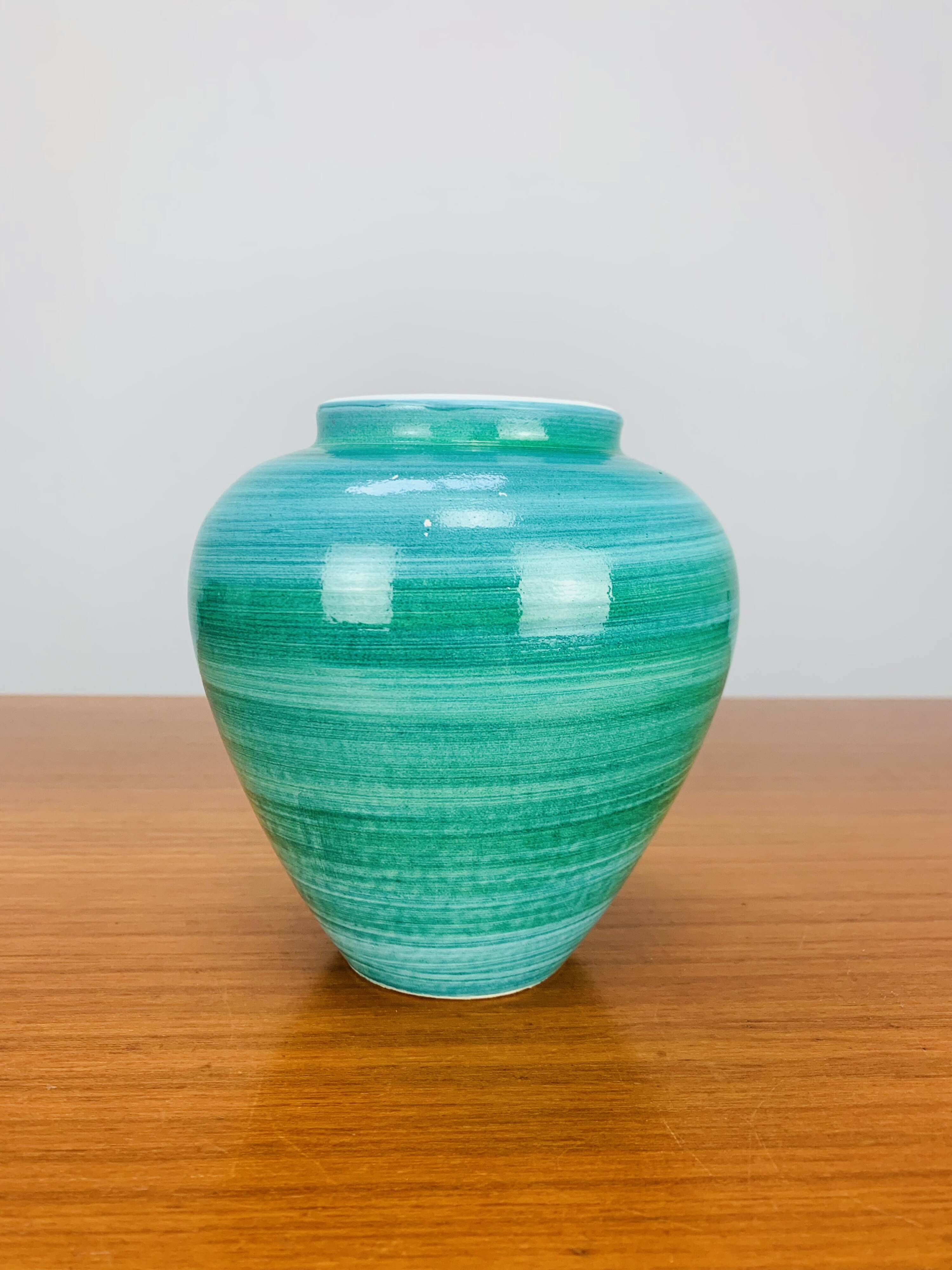 Vase céramique bleu/vert vintage