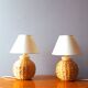 Pair of lamps in braided vegetable fiber
