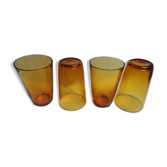 4 Vereco amber glasses