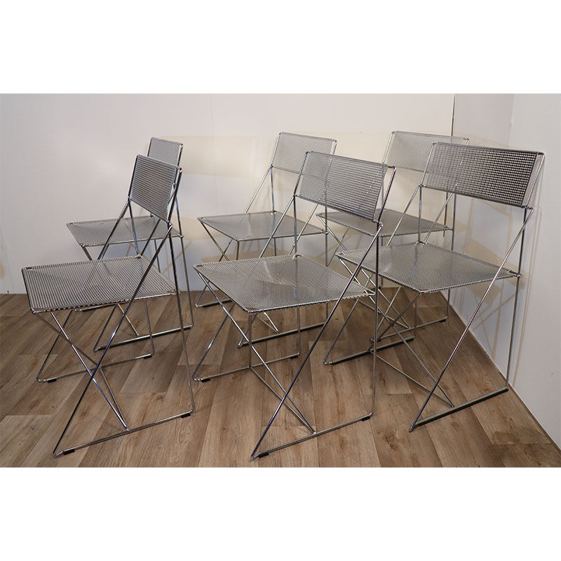 Series of 6 chairs design model Nuova X Line Omli for Magis 1970