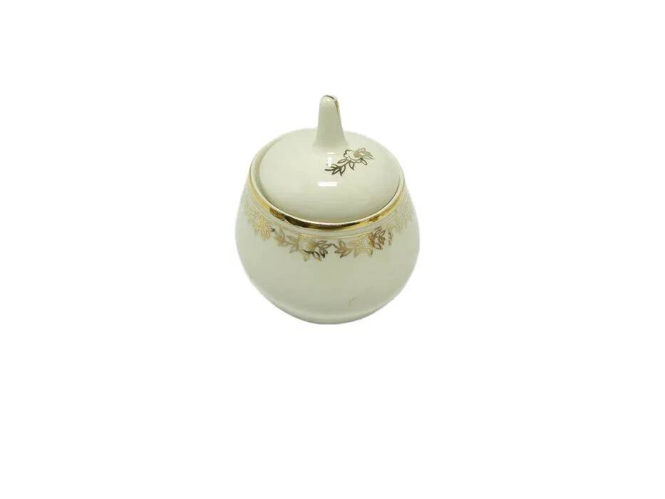 AFG Sugar Bowl Ewa, modernism, ivory white porcelain, Poland, 1970s