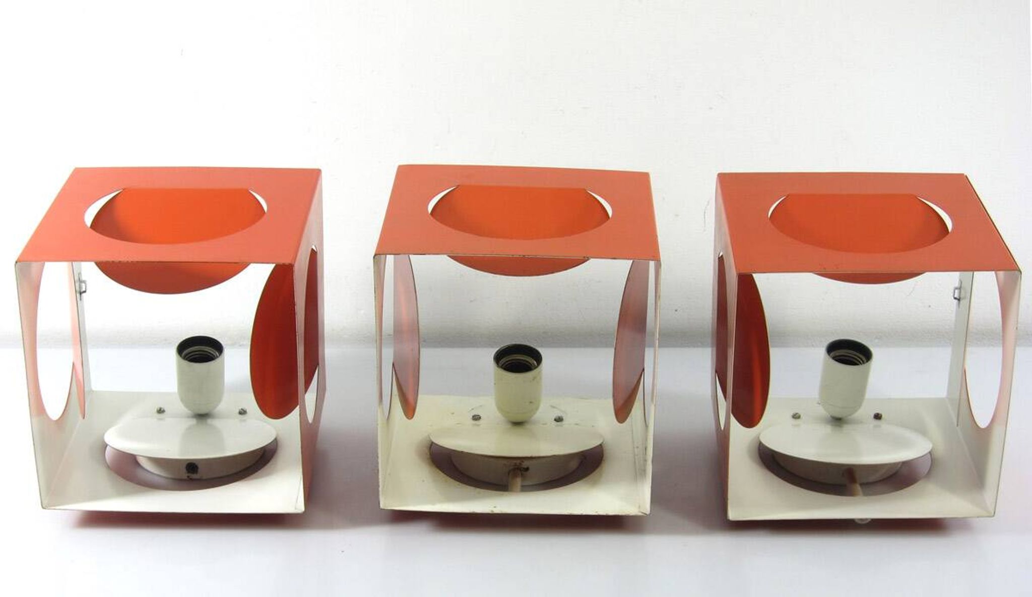3 Stockmann Orno orange vintage Shogo Suzuki lamps
