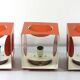 3 Stockmann Orno orange vintage Shogo Suzuki lamps