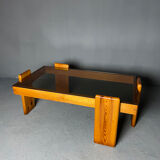 Pine coffee table & glass top