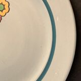 Set of 6 dessert plates in old earthenware from Sarreguemines, Diablerets model