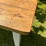 Table de ferme en chêne 1 tiroir