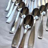 Christofle cutlery set - 11 fourchettes de table et 11 cuillères à soupe - Art déco - Métal argenté