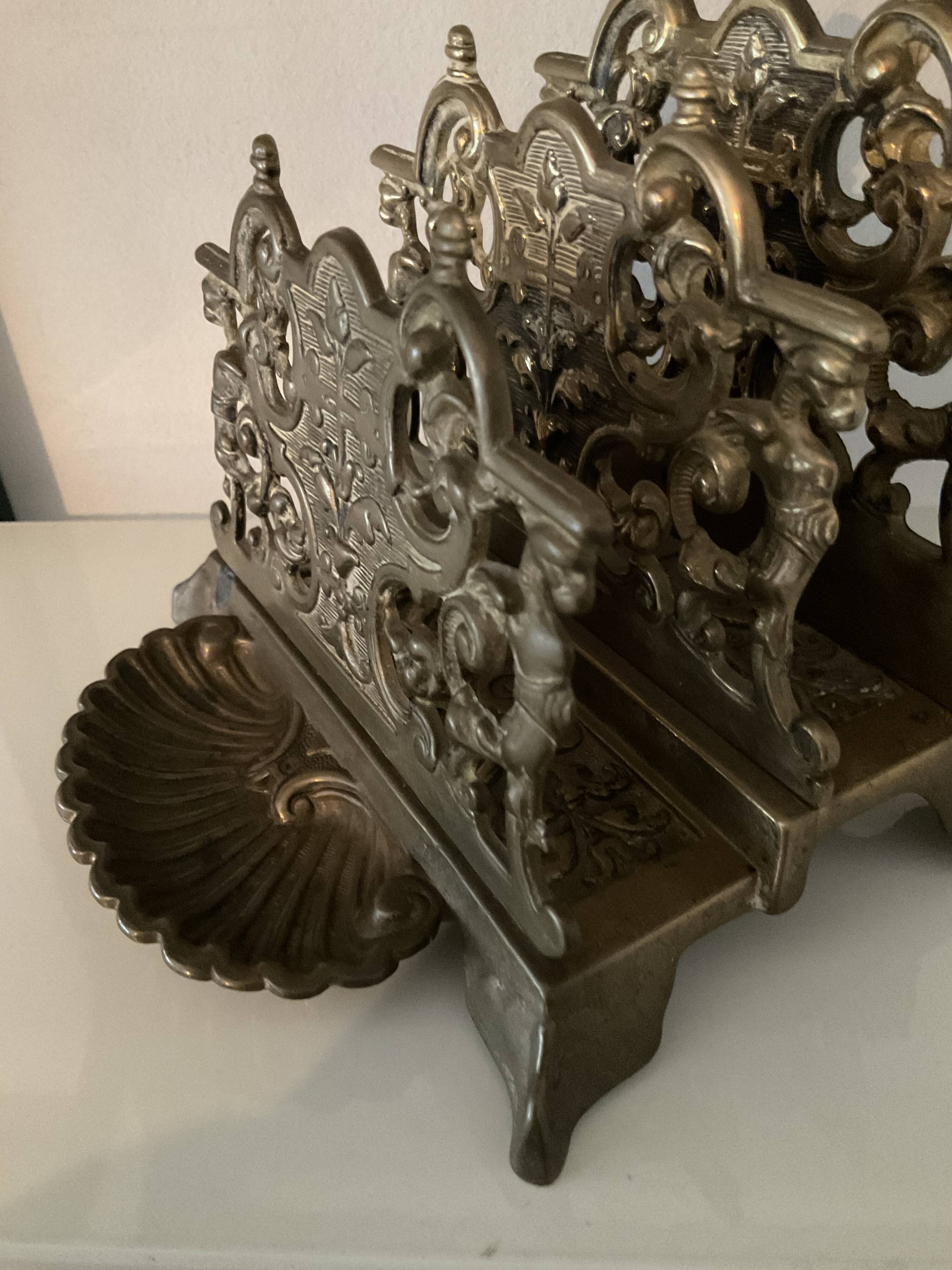 Vintage letter holder in solid bronze