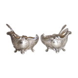 Pair of solid silver salerons