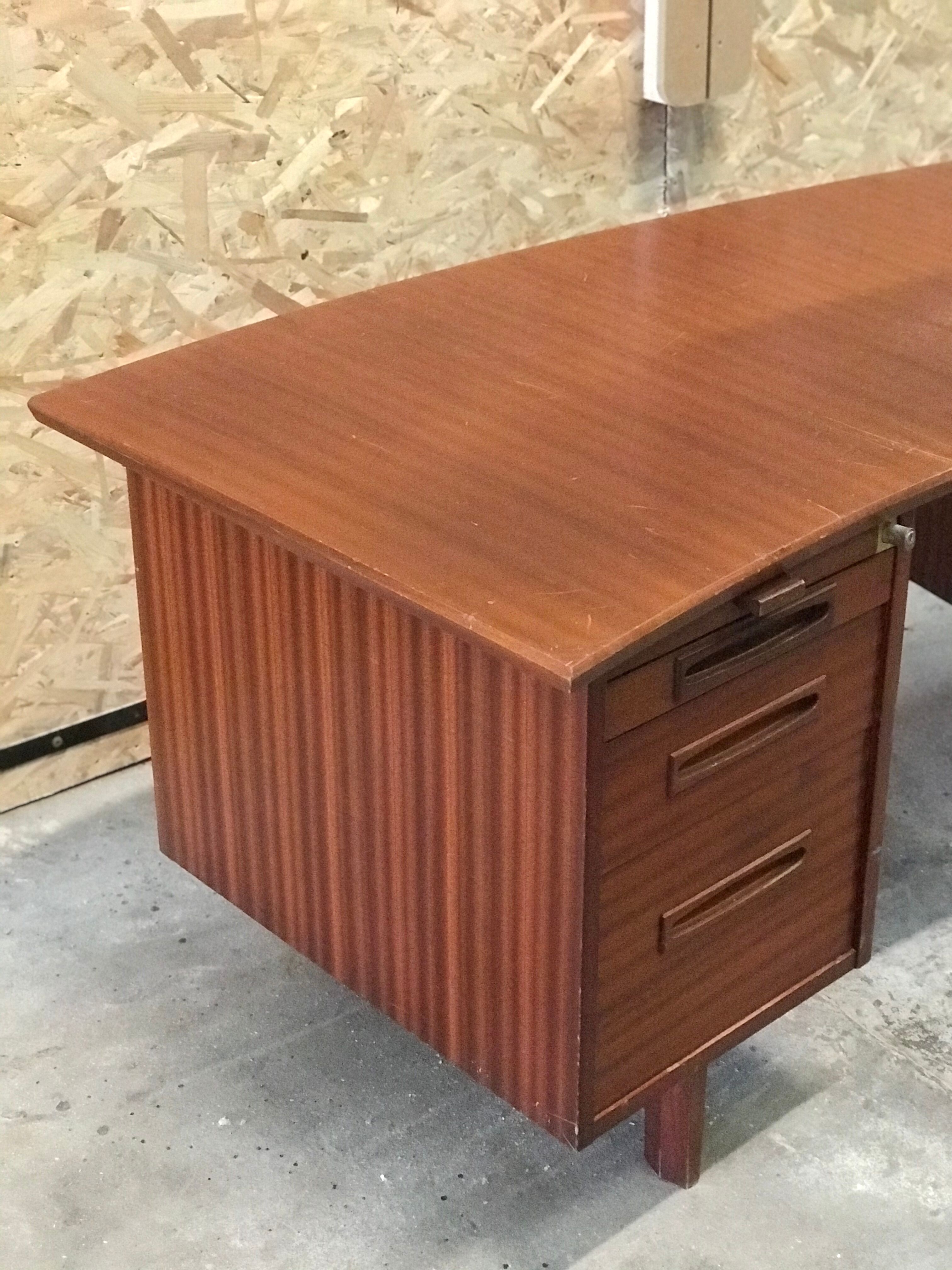 Curved desk Ordo vintage scandinavian teak