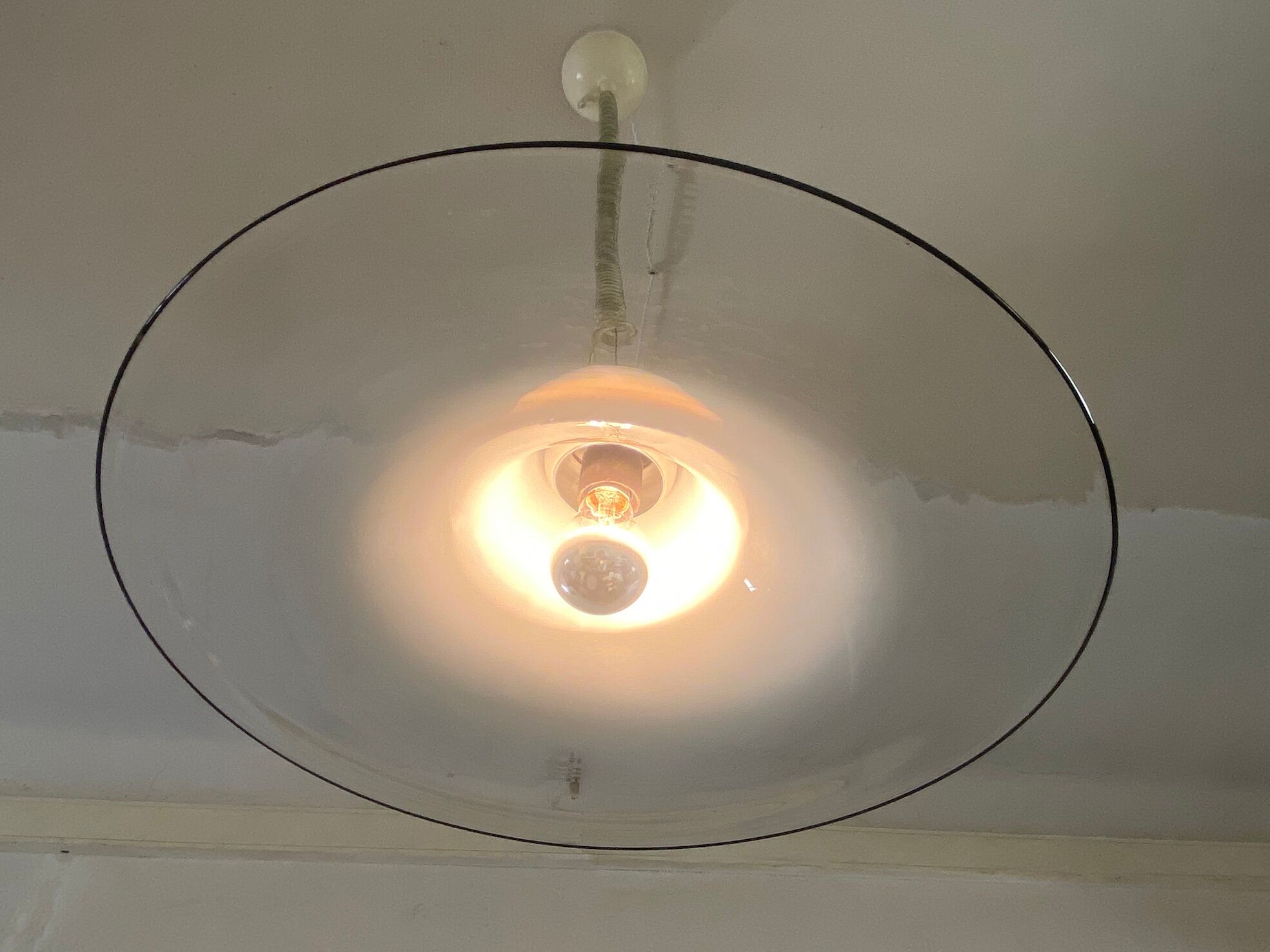 Cinea pendant lamp, Leucos workshop, Murano glass, Giusto Toso design, Italy, circa 1970.