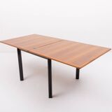Table à manger vintage pliable en noyer, design italien, 1980